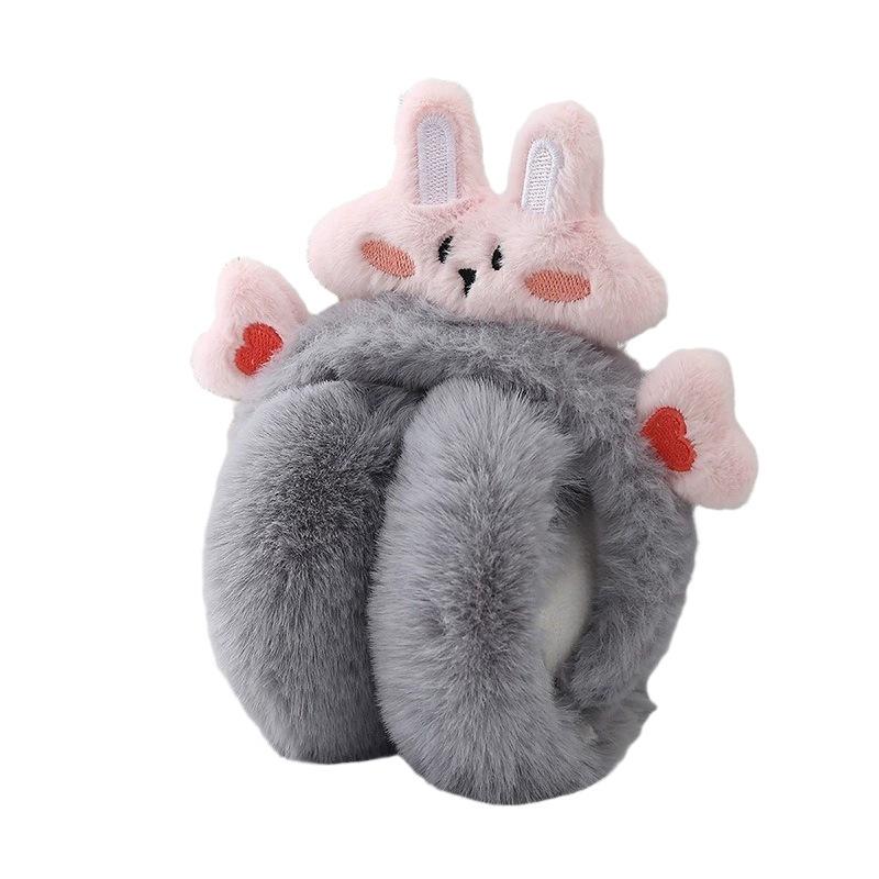 Rabbit Plush Ear Keep Warmer Winter Earmuffs for Women Fashion Outdoor Earflap Protection Ear-Muffs Ear Cover