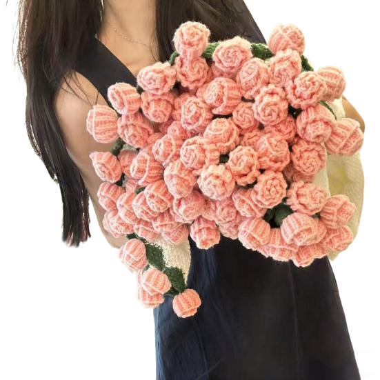 Rose Bouquet Blanket Handmade Crocheted Rose Blanket Floral Design Throw Blanket