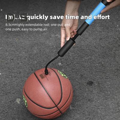 Sportballpumpe, tragbare Luftpumpe, Ball-Inflator mit Nadelaufbewahrung, Push- und Pull-Aufblassystem, Handpumpe für Volleyball, Basketball, Fußball