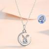 925 Sterling Silver Moon Jade Rabbit Necklace Women's New One-carat Mozzarella Rabbit Versatile Pendant Birthday Gift