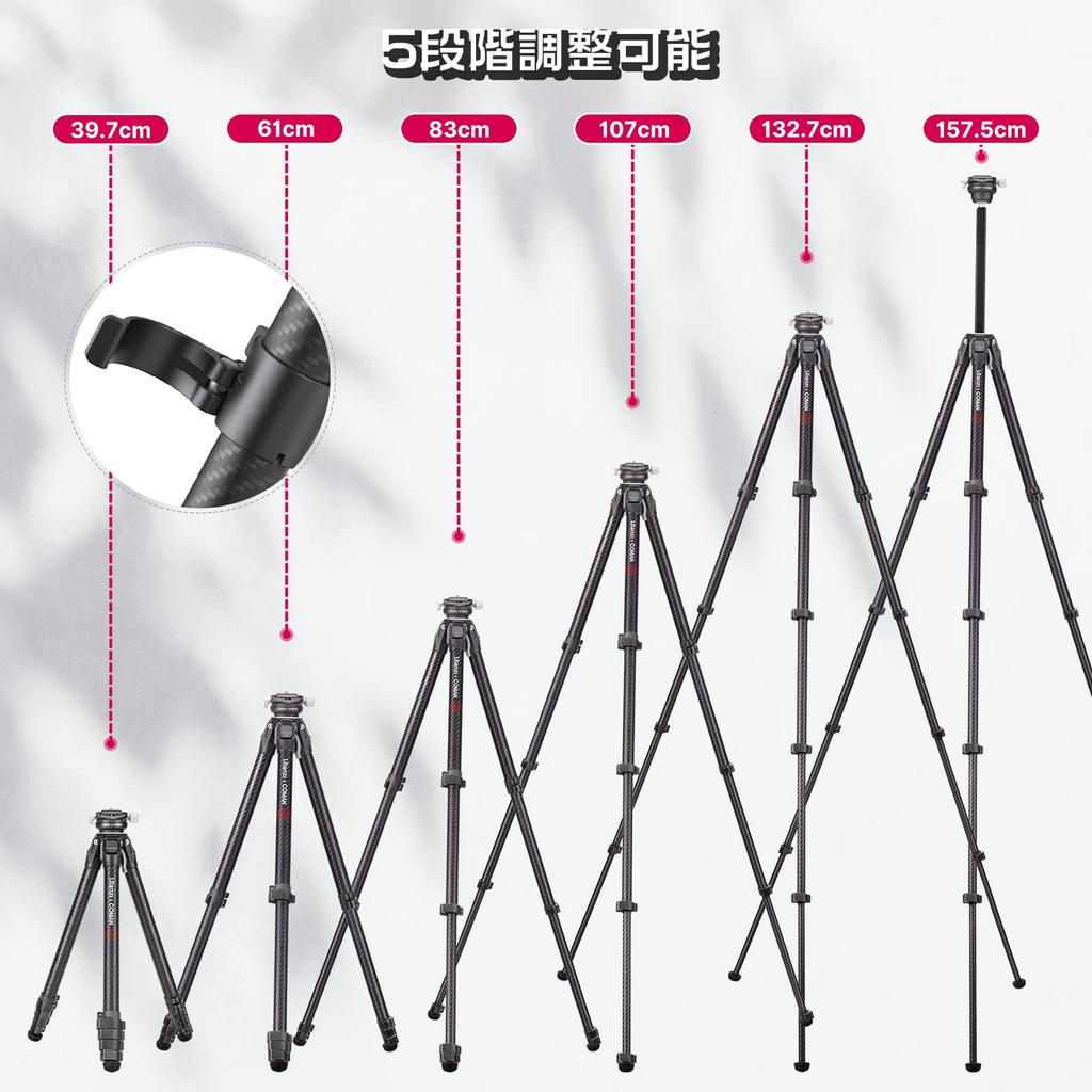 Ulanzi ZERO Y Carbon Camera 5 Levels of Quick Shoe Camera Storage Case Maximum Load Capacity Suitable for for Tripod, 3-Way Head, Tripod, Telescoping,