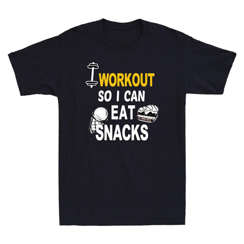 Workout So I Can Eat Snacks Shirt Funny Novelty Men s Short Sleeve T-Shirt XXL