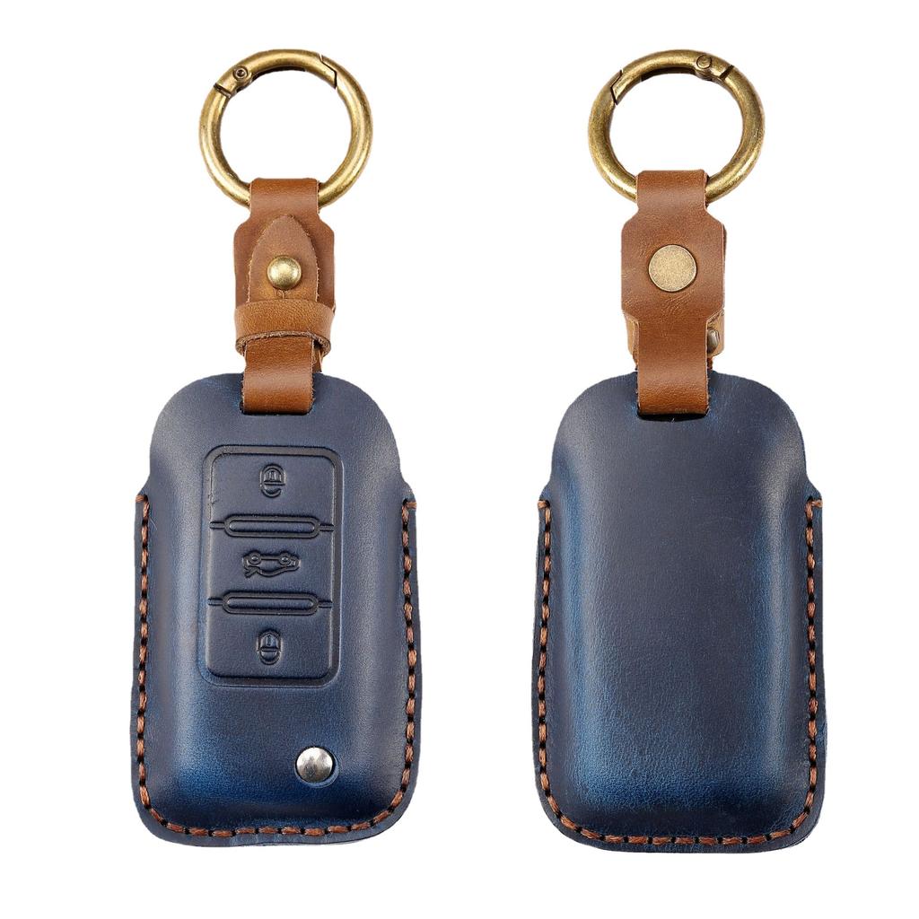 Handgefertigte Autoschlüsselhülle aus Leder für VW Volkswagen Polo T4 Golf 4 für Seat Leon 1 Altea Ateca Skoda Octavia A5 Superb
