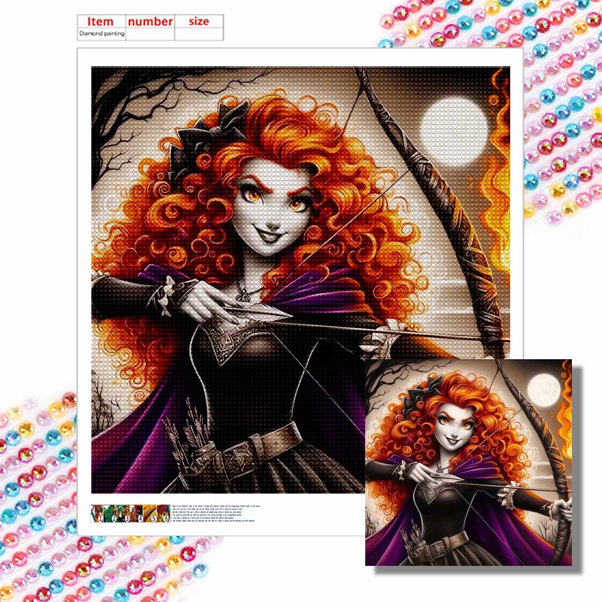 

5D DIY Алмазная Живопись Декоративная Принцесса Стрельба из Лука Полная Круглая Выкладка Пейзаж Алмазная Вышивка Наборы для Вышивания Крестом Домашний Декор Подарок Round 20x20cm