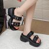 Fashion 8CM Summer High Platform Women Sandals Wedge Heels Slippers Fashion New Beach Outside Chunky Sandals Comfort Casual Slides Woman