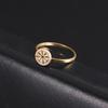 LIKGREAT Vintage Viking Rune Signet Scandinavn Rings for Men Women Vegvisir Compass Ring Circle Norse Helm of Awe Amulet Jewelry