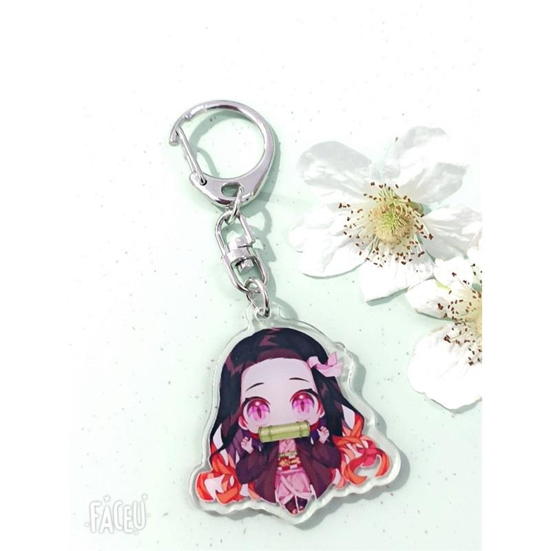 Anime Keychains Keychain Demon Slayer Kimetsu No Yaiba Acrylic Key Ring Cute Funny Cartoon for Friends