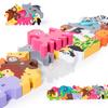 Zvířecí dřevěná skládačka Montessori dětské kreslené 3D puzzle hry Vzdělávací hračky pro děti v raném věku