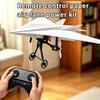 Kit DIY Avião de Papel RC, Módulo Elétrico de Avião com Controle Remoto com Estabilizador Giroscópico, Hélices Duplas, Conjunto de Componentes Lançadores de Aeronaves de Papel para