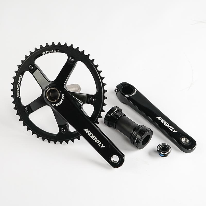 Жарко Велосипедный Полый Интегрированный Шатунный Комплект FixeGear Шатун 48T 165мм Трековый Односкоростной Велосипедный Шатунный Комплект BCD144мм Алюминиевый С Кареткой 165mm