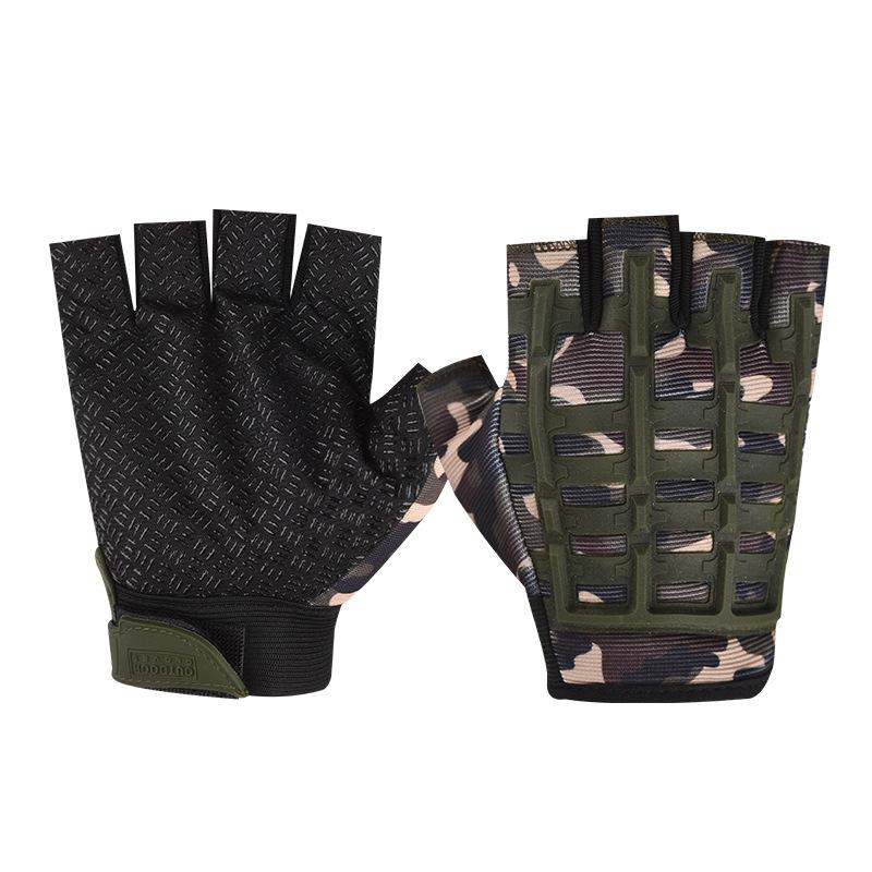 Tactical Half Finger Gloves Men's Outdoor Sports Cycling Training Anti Slip and Wear Resistant Protection Operations Military Fan Seal Special Forces