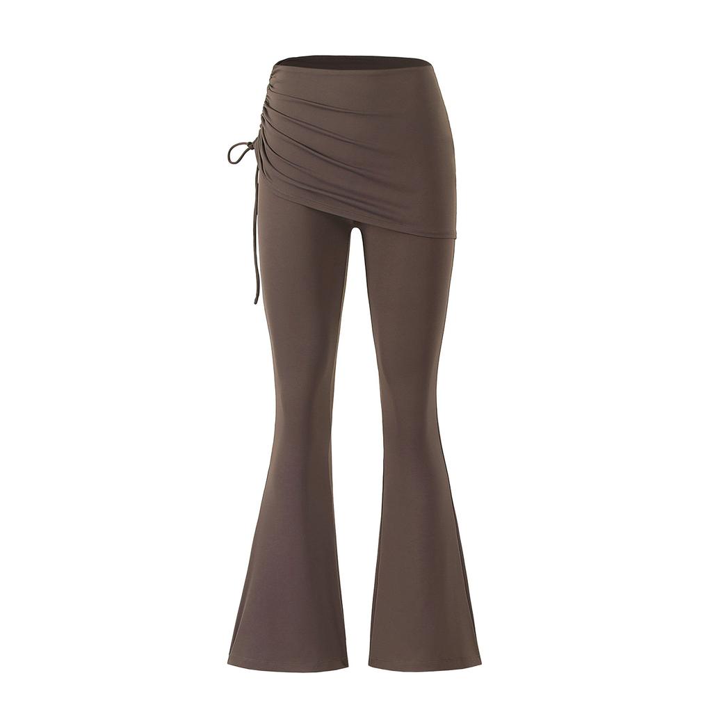 Yoga Bell-bottom Pants Fake Two-piece Skirt Pants High Waist Hip Lift Tight Body Anti-exposure Pilates Sports Fitness Leggings