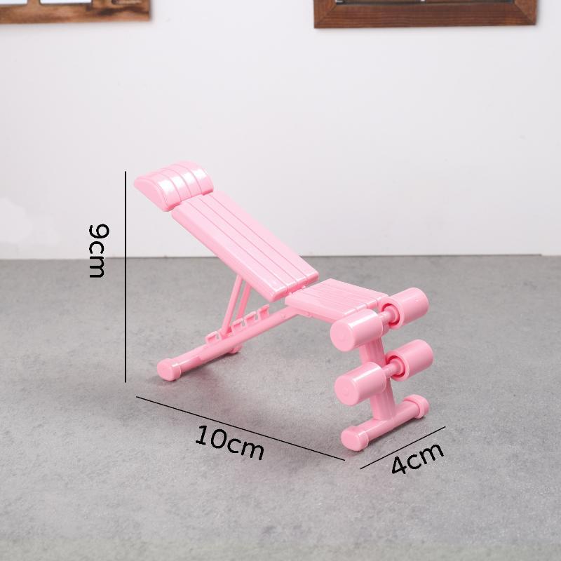 Mini Fitness Equipment Dollhouse Simulation Gym Treadmill Dumbbell Weight Lifting Machine Model Decor 1/12 Doll House Accessory