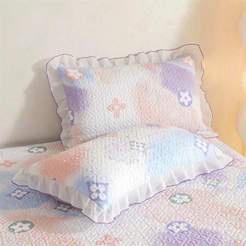 New Cotton Padded and Brushed Pillowcase with A Pair of 48cmx74cm Ruffled Edges and Thickened Four Season Pillowcases