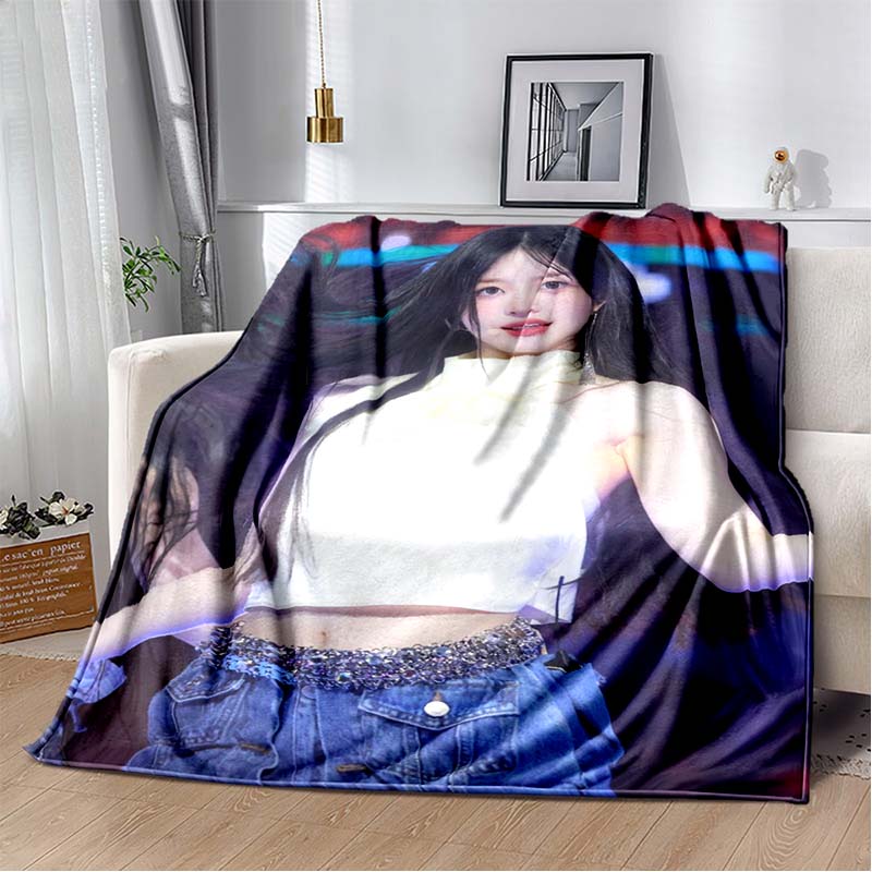 3D Printed Flannel Blanket I-ILLIT Combo K-POP Home Sofa Bed Blanket | Birthday Gift,