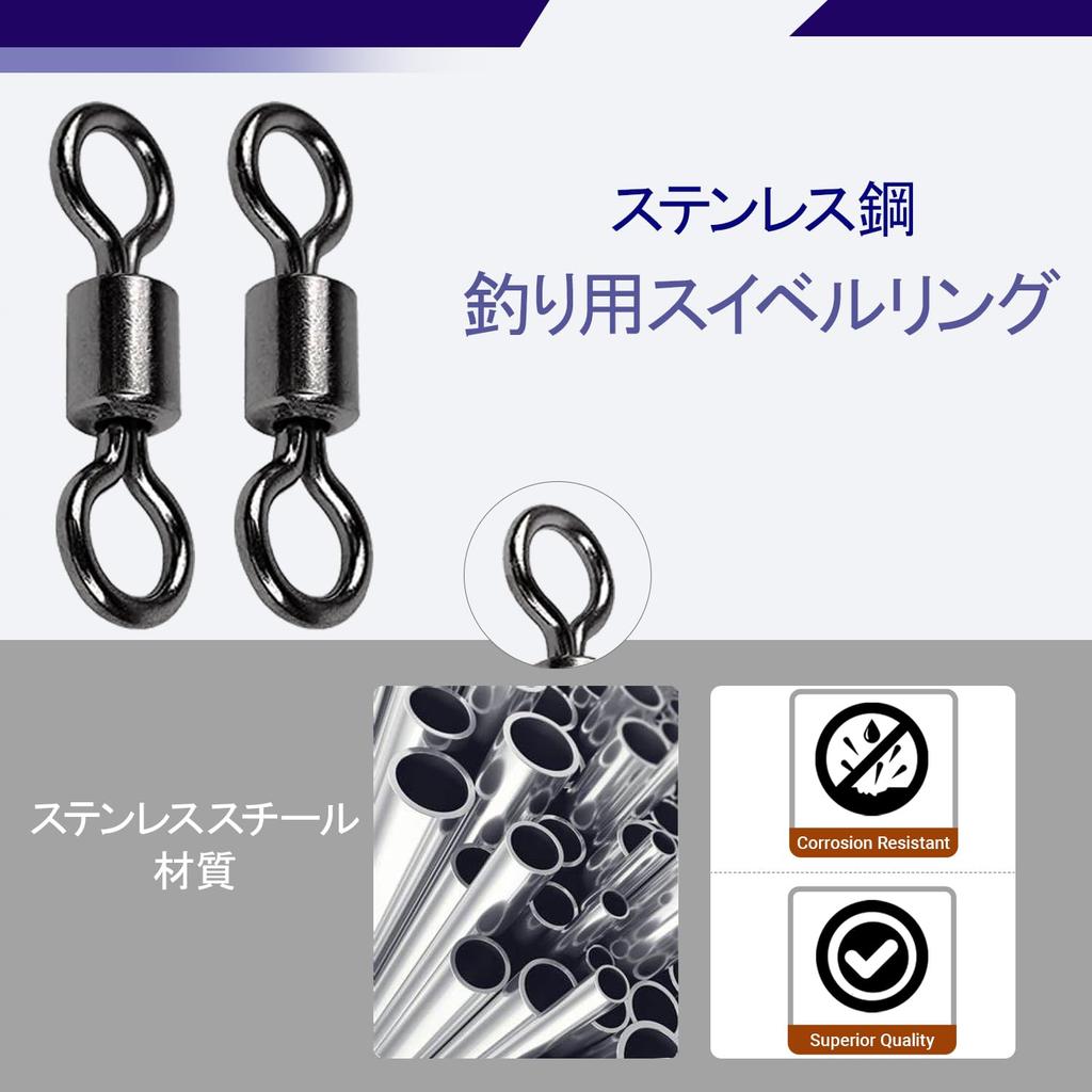 AMSYPORTS Fishing Sea Fishing Stainless Rolling 100 20kg High-Strength Swivels, Corrosion-Resistant, Swivels, Steel, Swivels, Egg-Snaps, Fishing,