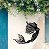 Wrought Iron Fish Wall Art Outdoor Garden Fence Decor Metal Animal Mural for Living Room Balcony Indoor Home Gift