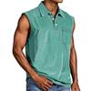 Men's Summer Solid Color Sports Pocket Buttons Lapel Vest Men's Sports Casual Vest