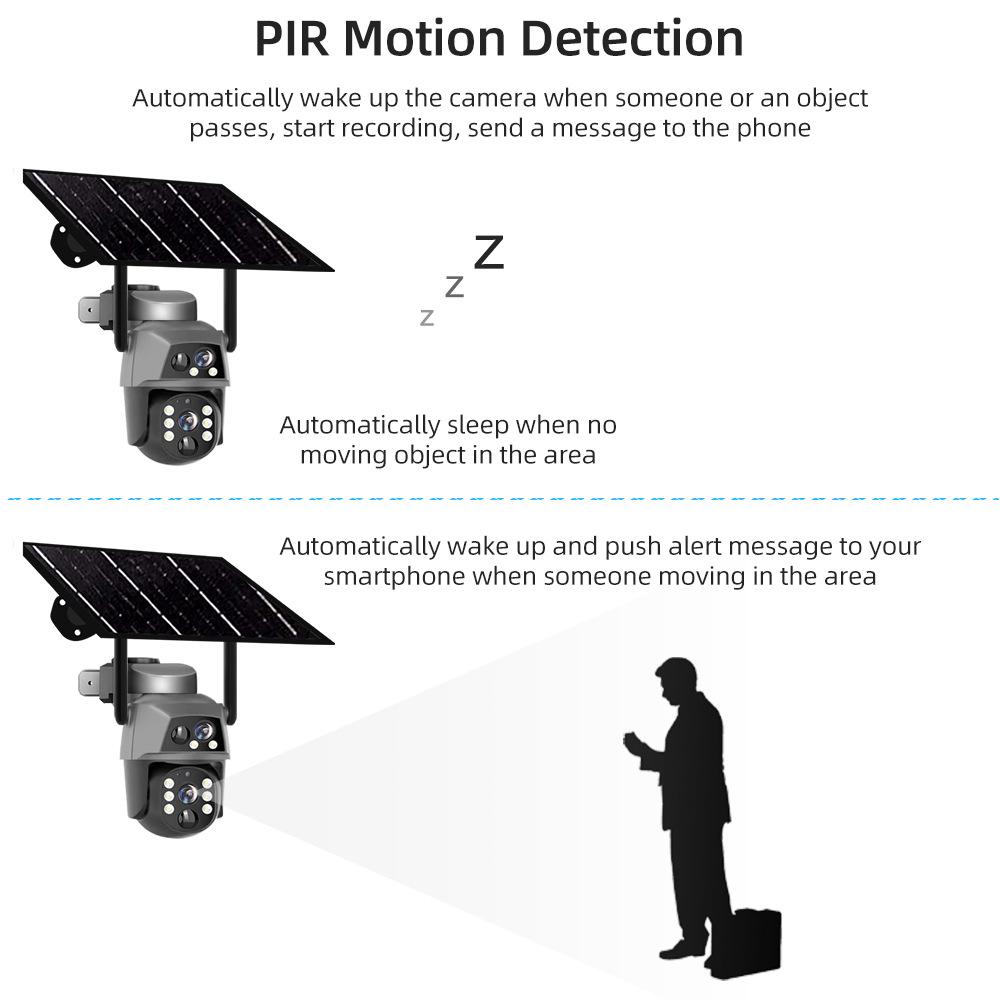 8MP 4K Dual Lens Solar 4G Outdoor Camera with PIR Night Vision