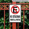 2D Flat Metal Aluminum Sign "No Parking" Spanish Area Compatible Front Door Sign, 8*12 Inches, Suitable for Home Decor, Retro Farmhouse Style, Garden