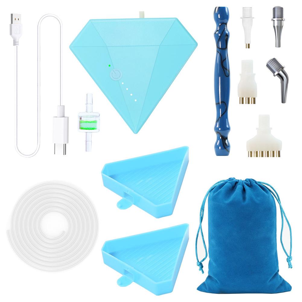 1 Set DIY Diamond Painting Pen Kit 1200mAh Rechargeable 3 Gears Adjustment Diamond Painting Vacuum Suction Point Drilling Tool