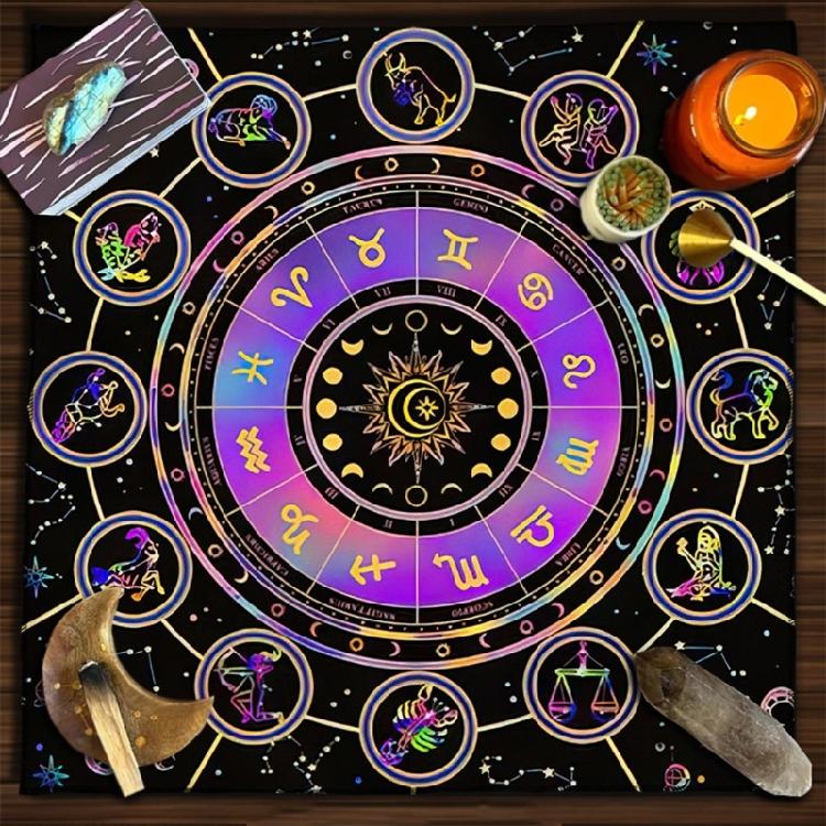 Divinations Tablecloth Constellations Moonphases Tarot Tablecloth Altars Cloth