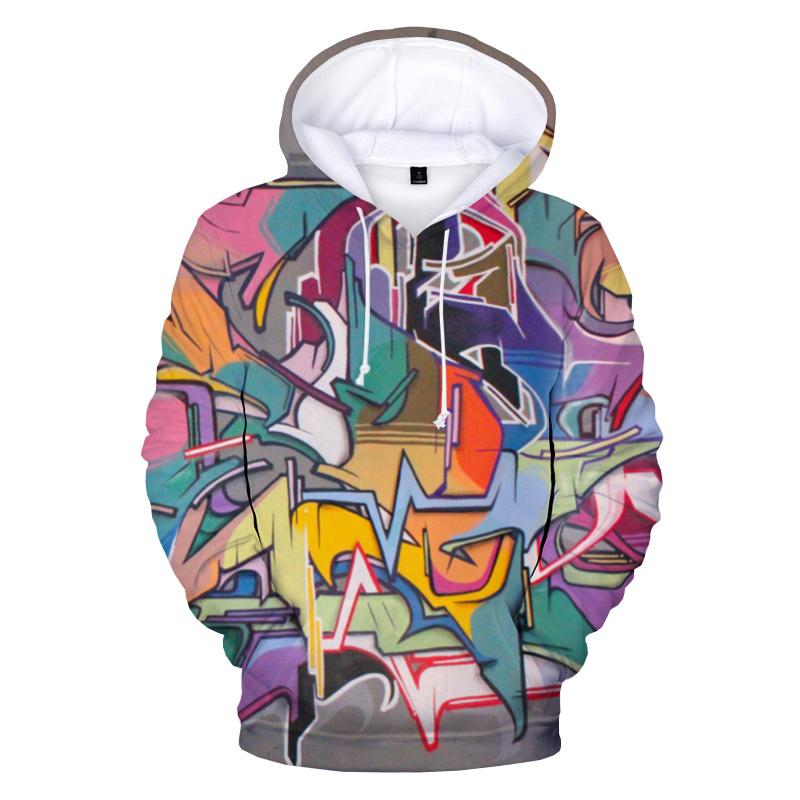 

Мужская толстовка с капюшоном Street Graffiti с 3D-принтом, с длинными рукавами, хип-хоп, уличная одежда, повседневная, цветная, с капюшоном, свободная одежда 6XL