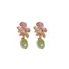 Imitation Pearl Stud Earrings for Women Oil-dripping Flower Drop Earring Vintage Rhinestones Jewelry Accessory