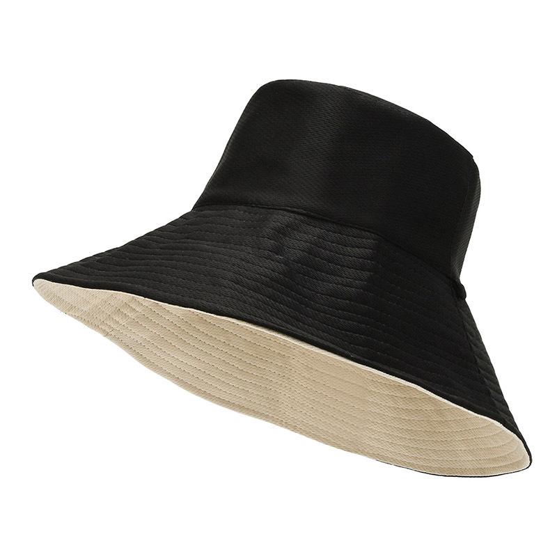 

Новая персонализированная модная однотонная шляпа-ведро с маленькими/большими полями, повседневная летняя шляпа с козырьком, двусторонняя шляпа one size fits all чёрный