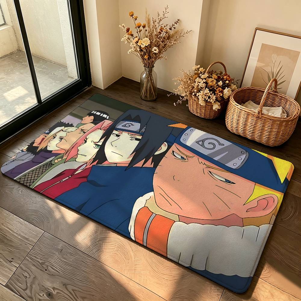 Anime N-Naruto-S Carpet Bathroom Anti-slip Mat Door Mat Home Decoration Mat Entrance Door Mat Scratch-resistant Door Mat