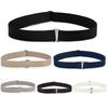 Women No Show Invisible Belt Elastic Stretch Waist Belt with Flat Buckle