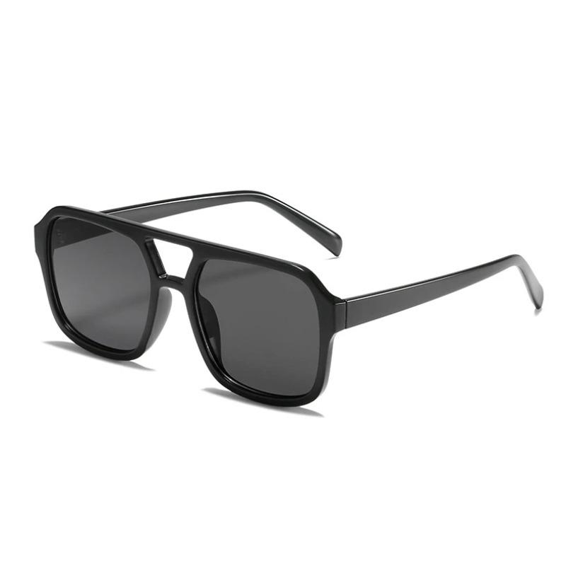 Retro Square Sunglasses Women Men New Trends Double Beam Yellow Big Sun Glasses Female Oversized Eyewear Shades UV400