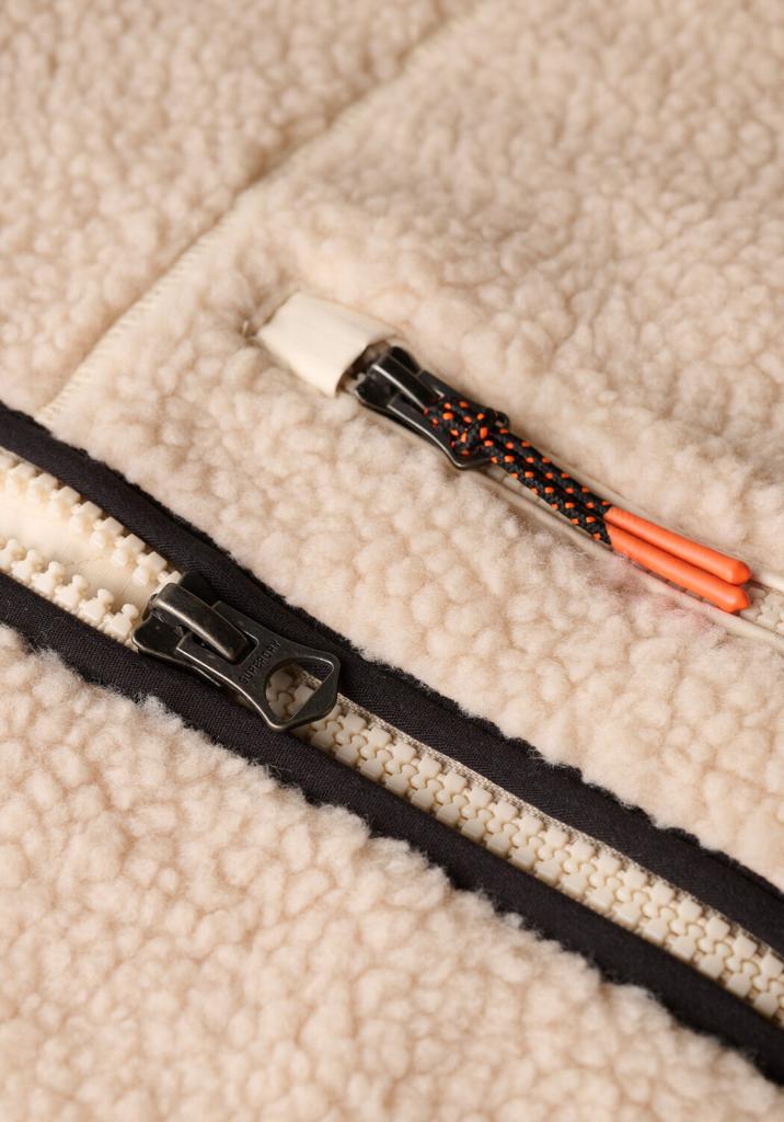 Demi-season Jacket Superdry Outdoor Full Zip Fleece Oatmeal Beige