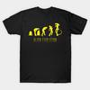 Men Black Print T-shirt Alien Evolution No-Cut Transfer Paper Print Cotton Tshirt