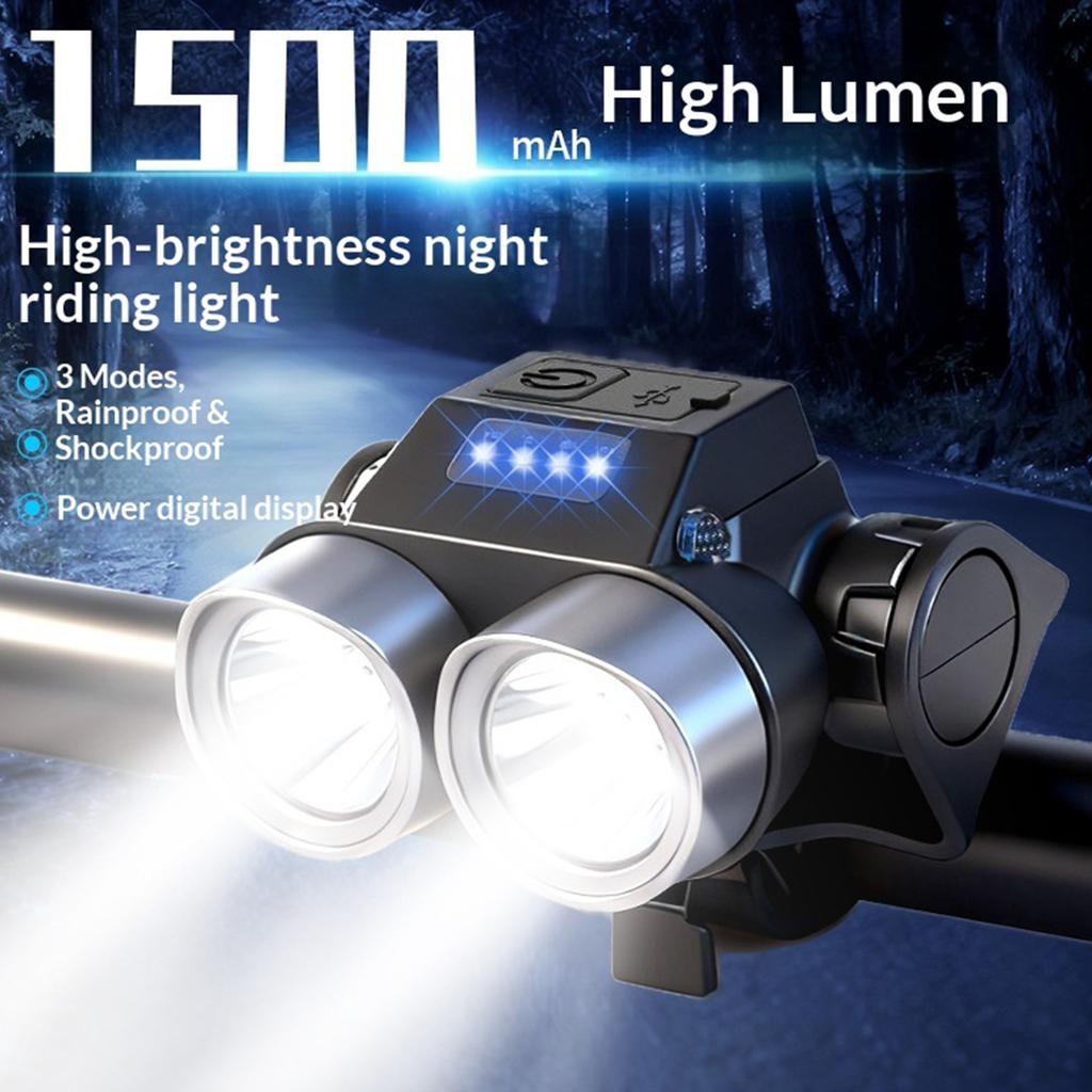 Rainproof Cycling Headlight Rechargeable Universal Night Riding Front Lamp IPX6 Waterproof for Mountain Bike/Road Bike Accessory