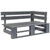 Day and Night - Day and Night Corner Pallet Bench for Garden Gray Wood