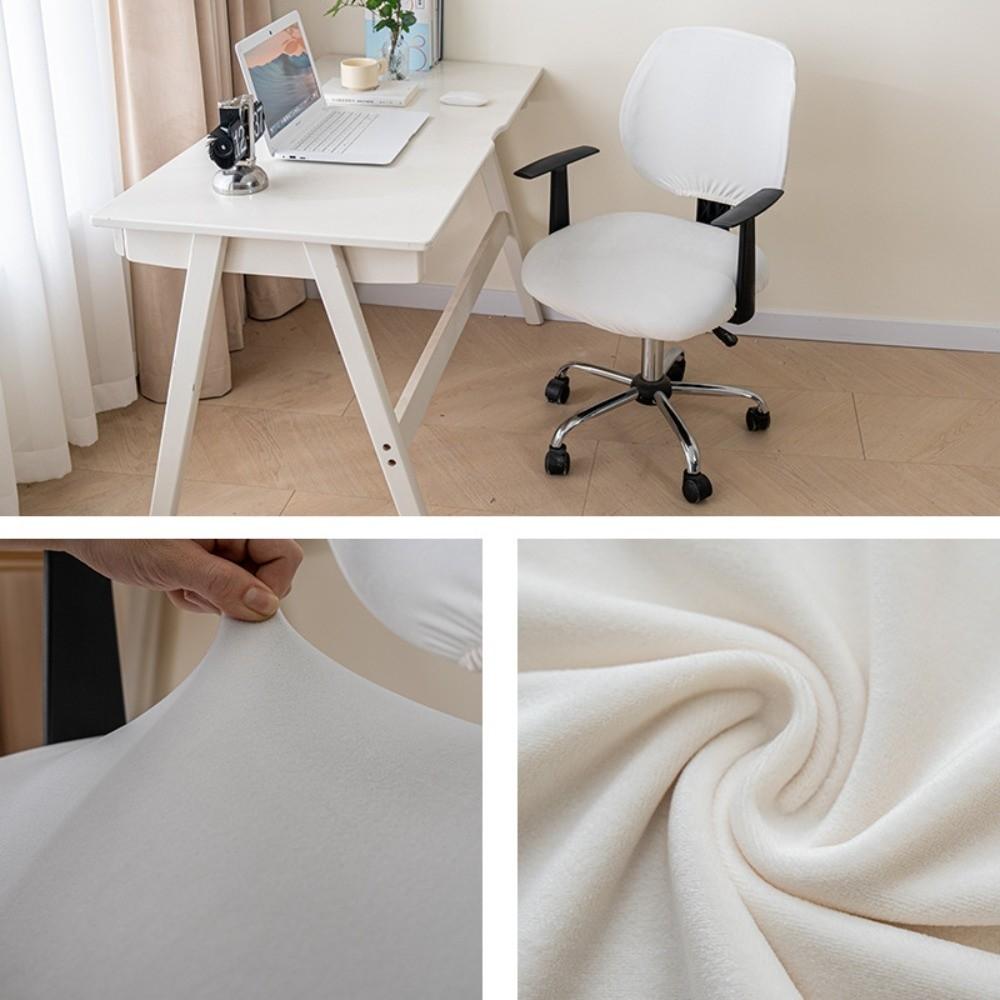 2pcs Set New Stretch Elastic Computer Chair Cover Breathable Washable Office Chair Slipcover Velvet Seat Slipcover Universal Fit