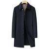 Men's Mid-Length Double-Sided Wool Coat - Business Casual, Solid Color, Versatile Lapel Design