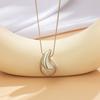Stainless Steel Gold Silver Drop Necklace Waterdrop Hollow Elegant Pendant Teardrop Necklace  Women