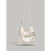 Korean Niche Design Motorcycle Bag High-End Large Capacity Tote Bag New Oil Wax Leather Wrinkled Drawstring Crossbody Bag