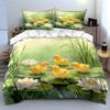 Ducklings Pond Decorative Artwork Set Soft Comfortable Duvet Cover Bedding Set Included 1*Duvet Cover & 2*Pillowcases Gift