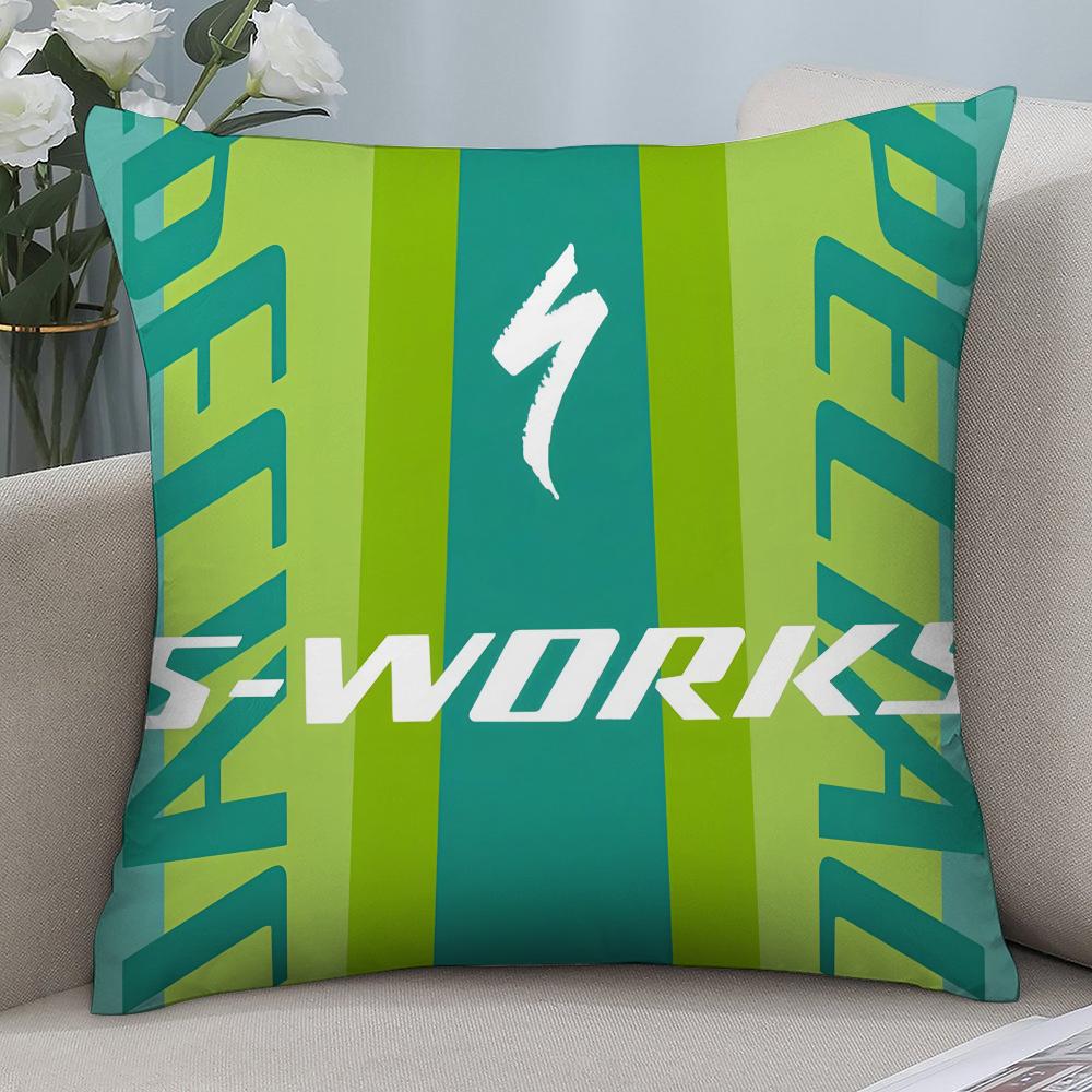 S-SpecializedS Mountain Bike Pillow Case Short Plush Pillow Covers Sofa Decorative Gift Home Double-sided Printing Cushion Cover