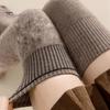 1 Pair Women Winter Socks Tihick Plush Over Knee Socks Anti-slip Solid Color Warm Thickened Stockings Warmth Socks for Various Occasions