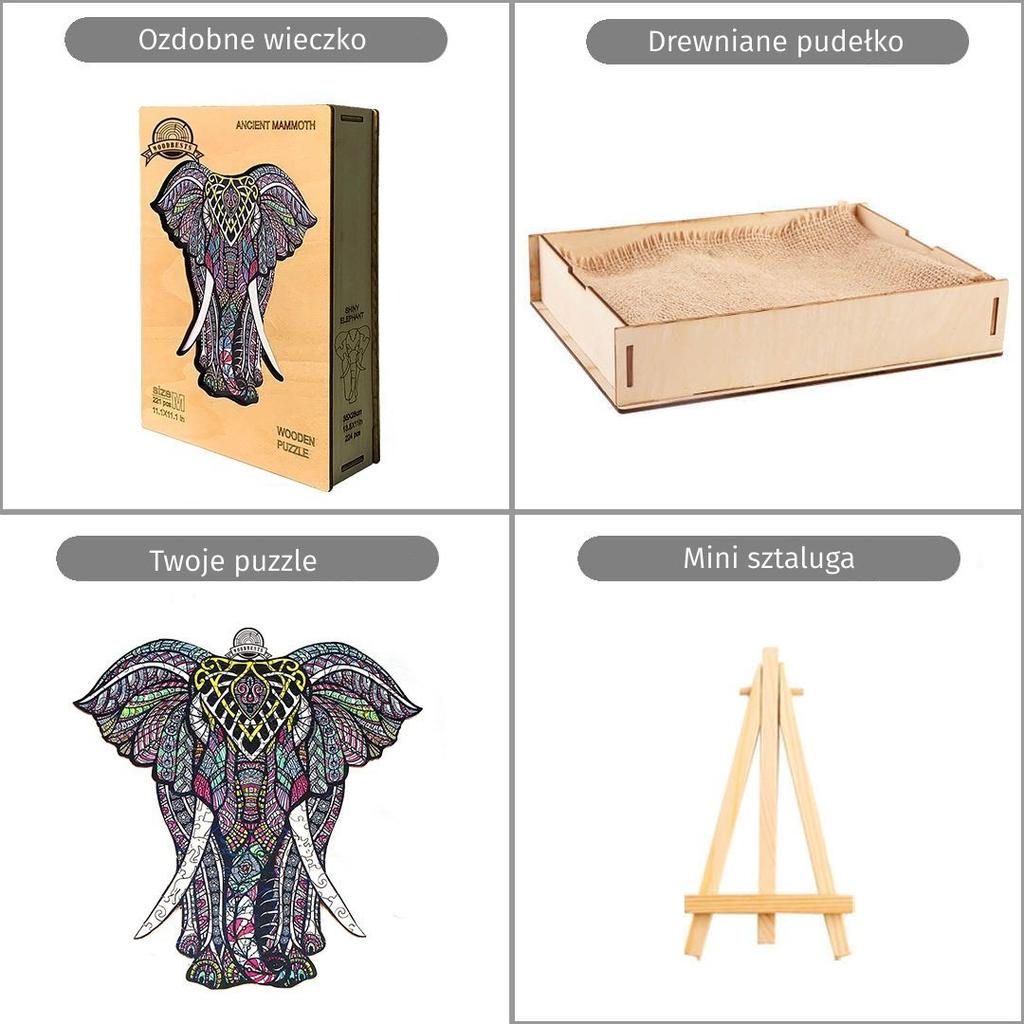 Puzzle drewniane antyczny mamut l