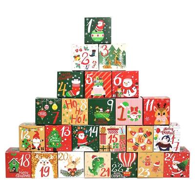 Christmas Advent Calendar Boxes Set of 24 Holiday Party Guest Favors Supplies