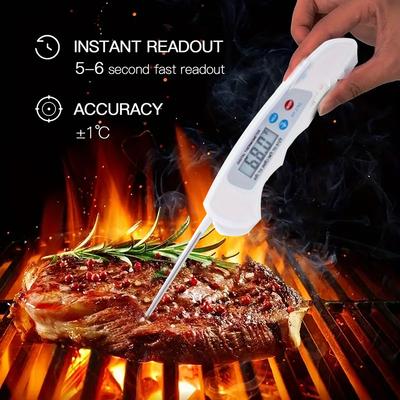 Faltbares Sofortlese-Fleischthermometer Magnetisch Edelstahl Küchenlebensmittelsonde Wasser Kochen BBQ Digitales Fleischthermometer