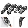 4 Pcs Stainless Steel Anti Fall Elbow Knee Pads Shin Guards Protective Gear Set for Outdoor Sports Motorcycle