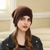 Autumn and winter new hat women's warm ear protection big head circumference cold hat knitted wool pullover hat