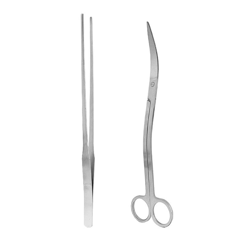 Aquarium Plant Tool Set: Stainless Steel Scissors, Tweezers, and Sand Rake for Aquatic Plant Trimming