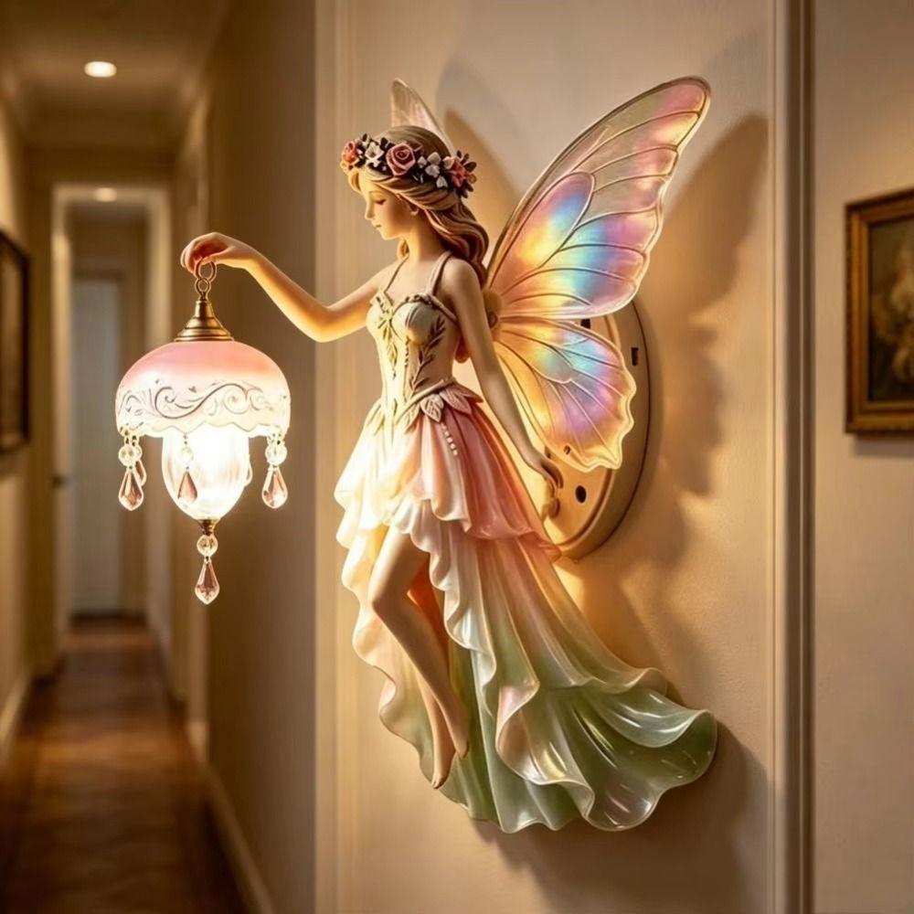Luminária de Parede de Fada Sonhadora Luz de Noite Vintage Luminária de Parede Criativa Quarto de Bebê
